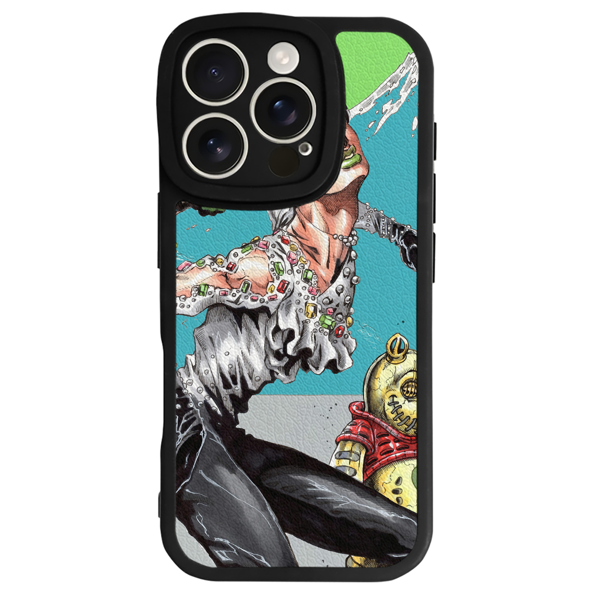 （画像用） ジョジョの奇妙な冒険 JoJo's Bizarre Adventure 【iPhone 16シリーズ対応】シリコンスマホケース（レザー調） 材質：シリコン